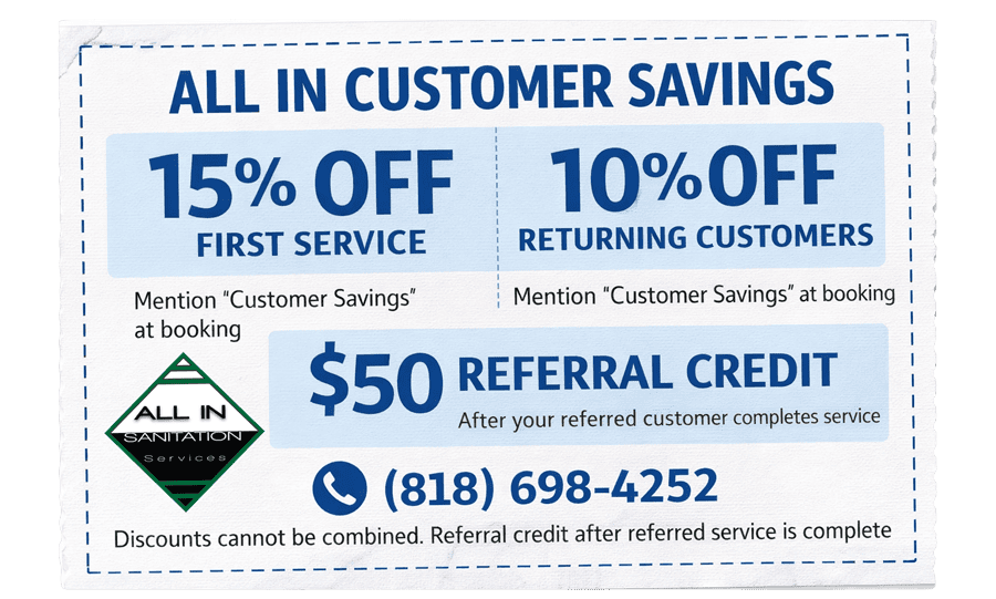 All In Sanitation Customer Savings Coupon
